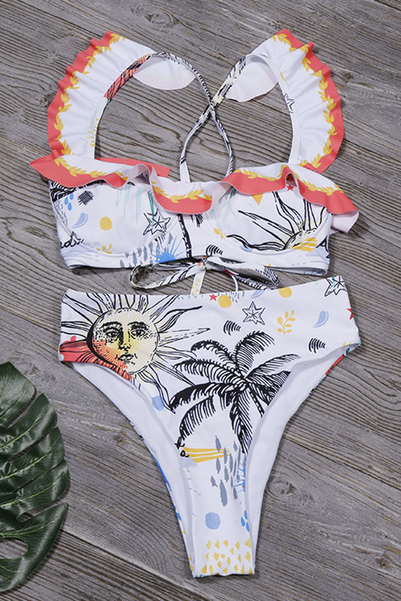 Fashion Sexy Print Patchwork Swimwears