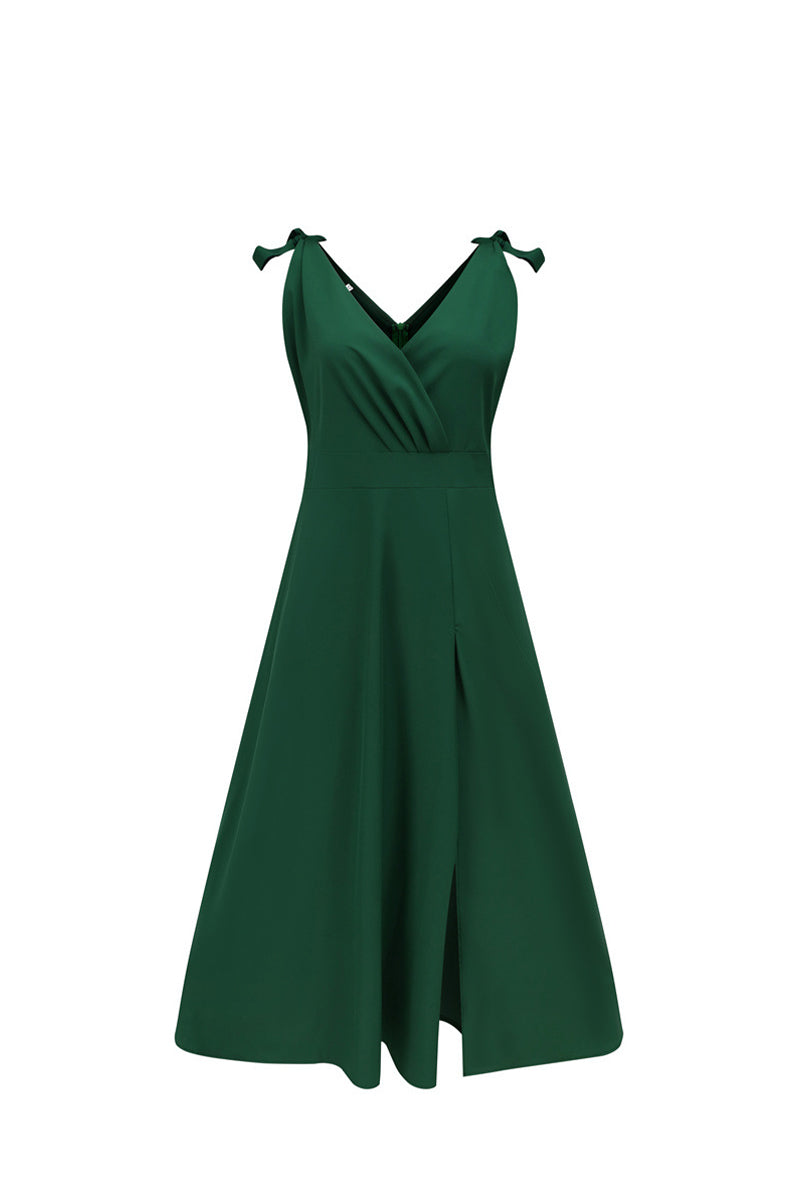 Celebrities Elegant Solid Slit V Neck Evening Dress Dresses(3 Colors)