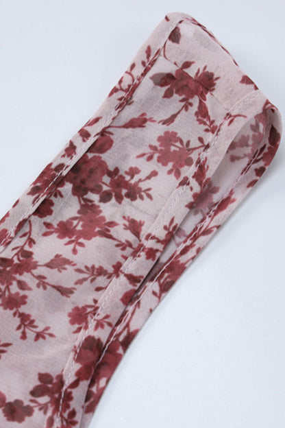 Sexy Floral Bandage Backless Slit V Neck Dresses