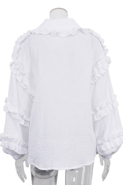 Sweet Cute Solid Buttons Peter Pan Collar Blouses