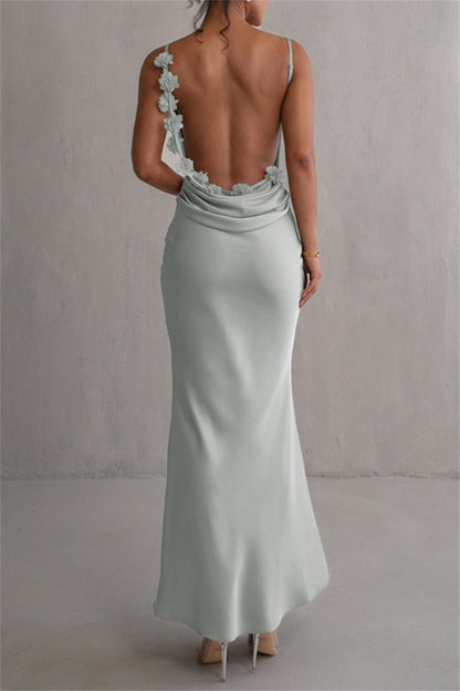 Sexy Formal Backless Spaghetti Strap Long Dresses(3 Colors)