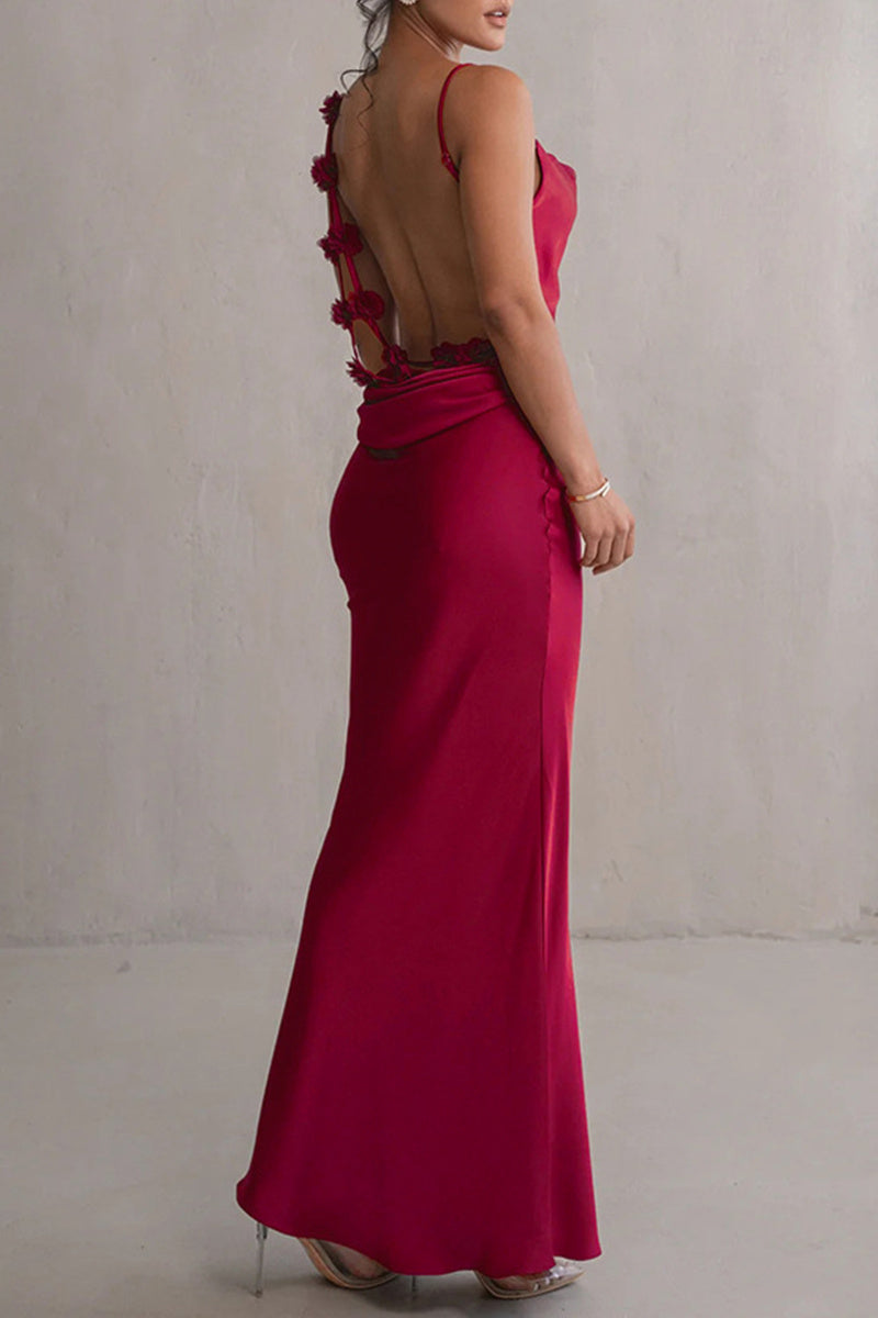 Sexy Formal Backless Spaghetti Strap Long Dresses(3 Colors)