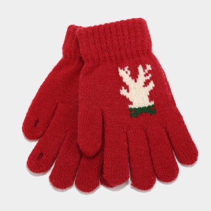 Christmas Reindeer Antler Scarf Hat Gloves Three Piece Set