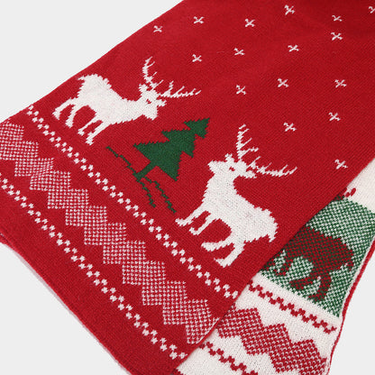 Christmas Reindeer Pattern Pattern Hat Scarf Gloves Set