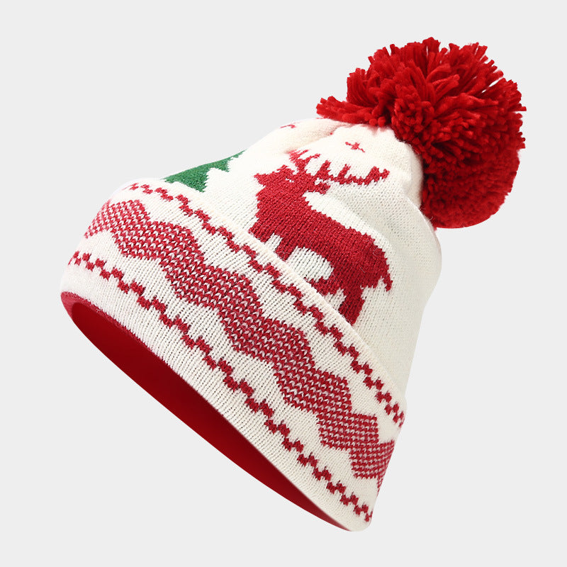 Christmas Reindeer Pattern Pattern Hat Scarf Gloves Set