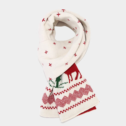 Christmas Reindeer Pattern Pattern Hat Scarf Gloves Set