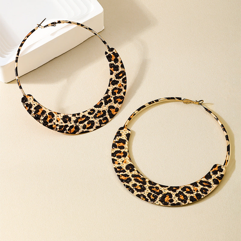 Daily Leopard Print Hollow Out Earrings