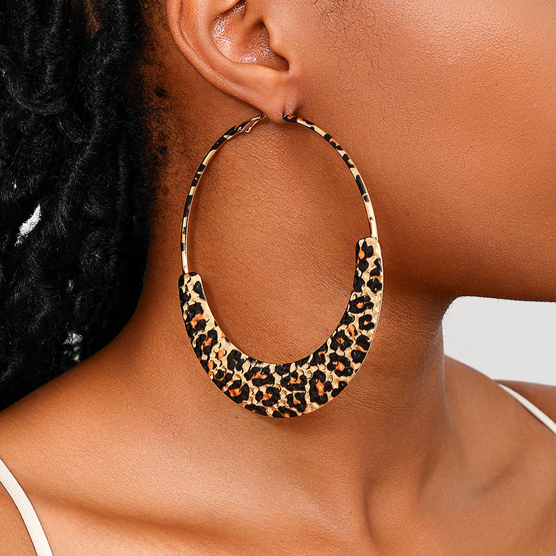 Daily Leopard Print Hollow Out Earrings