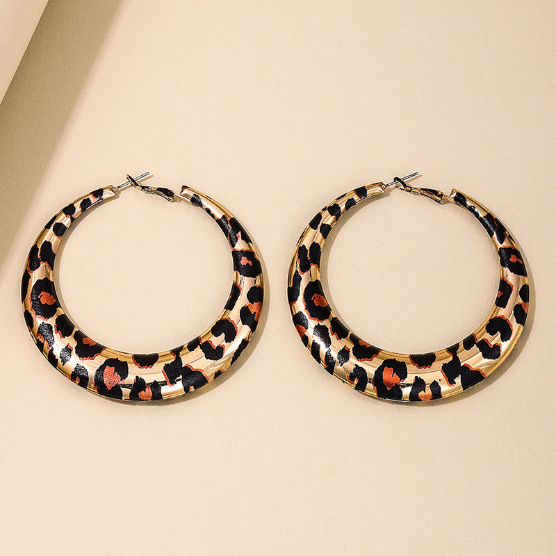 Daily Leopard Print Hollow Out Earrings