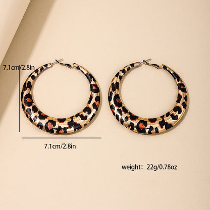 Daily Leopard Print Hollow Out Earrings