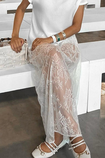 Sexy Lace See-Through Loose High Waist Bottoms