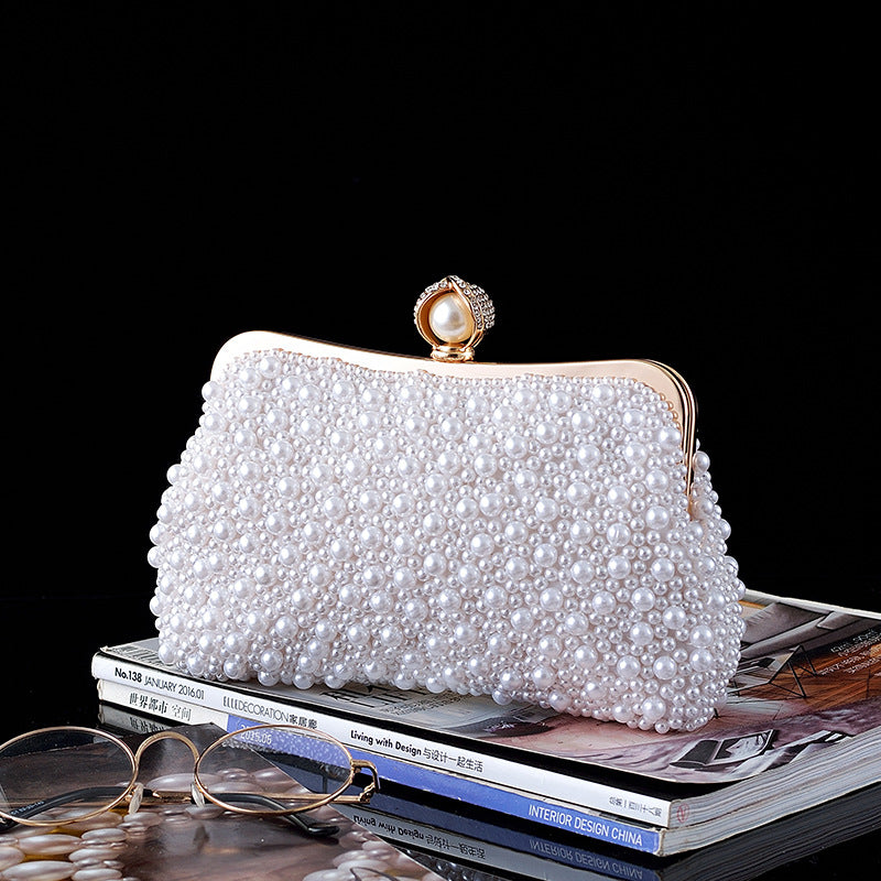 Daily Solid Color Pearls Decor Bags