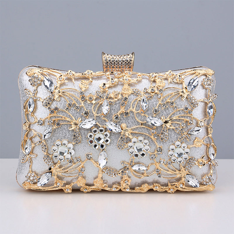 Prom Rhinestone Flowers Patchwork Handbags