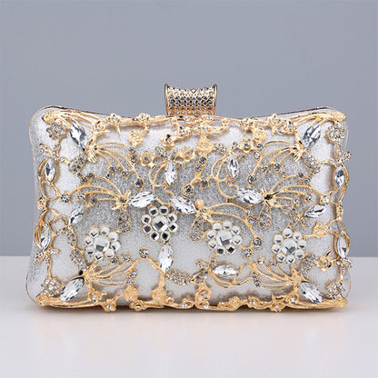 Prom Rhinestone Flowers Patchwork Handbags