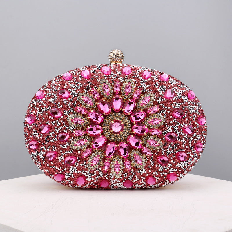 Prom Colored Diamonds Patchwork Contrast Handbags