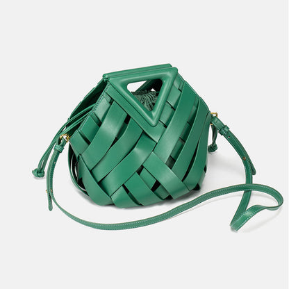 Casual Solid Color Hollow Out Weave Crossbody Bags