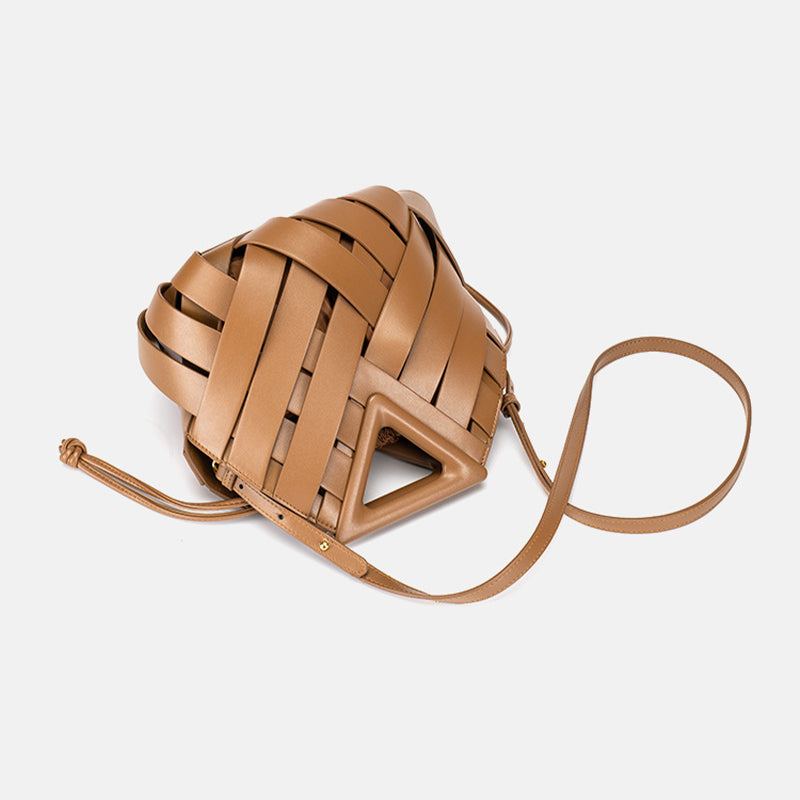 Casual Solid Color Hollow Out Weave Crossbody Bags