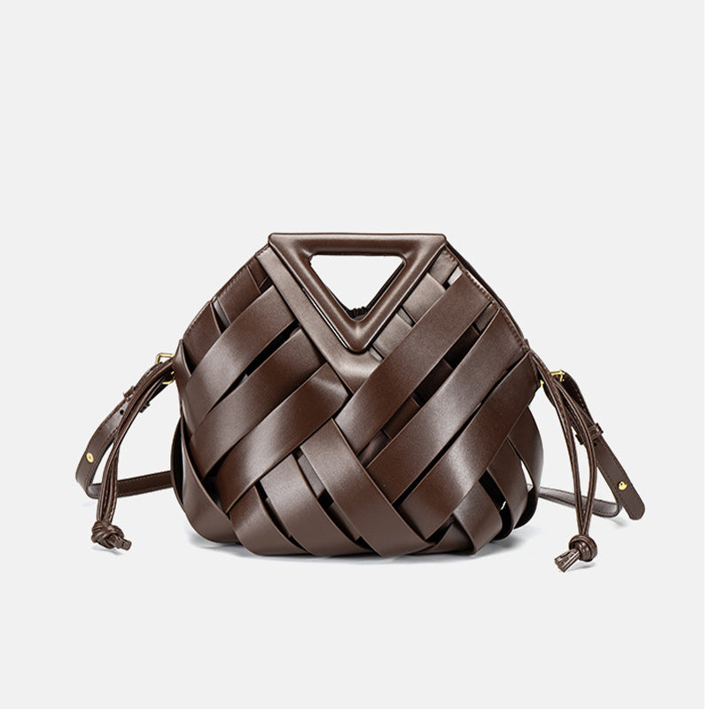 Casual Solid Color Hollow Out Weave Crossbody Bags