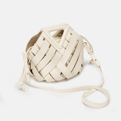 Casual Solid Color Hollow Out Weave Crossbody Bags