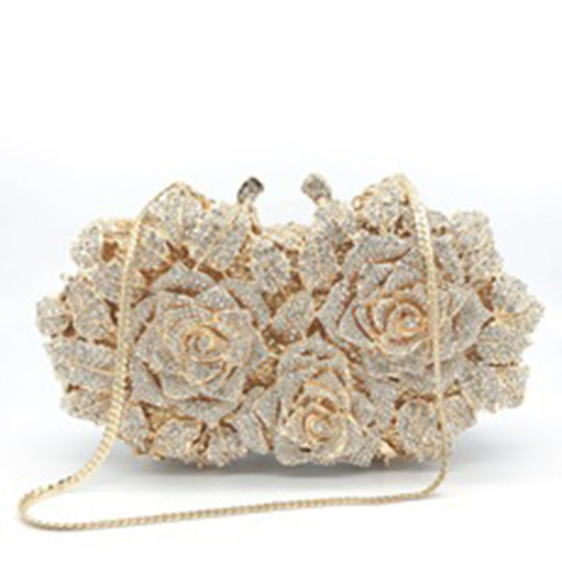 Prom Flowers Rhinestone Decor Handbags