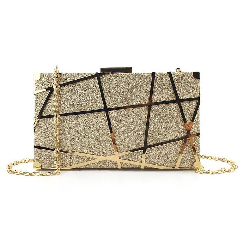 Prom Stripe Patchwork Sequined Irregular Handbags