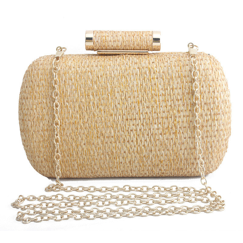 Prom Solid Color Chains Weave Handbags