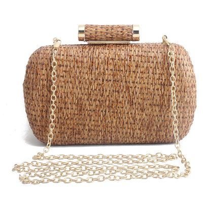 Prom Solid Color Chains Weave Handbags