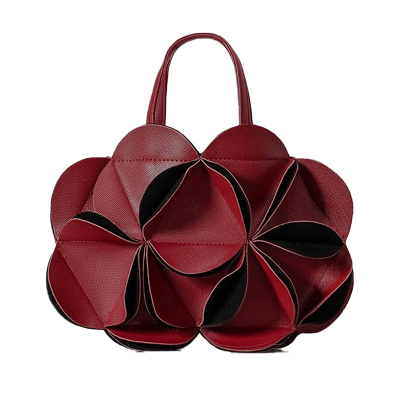 Prom Solid Color Ruched Flower Shape Handbags