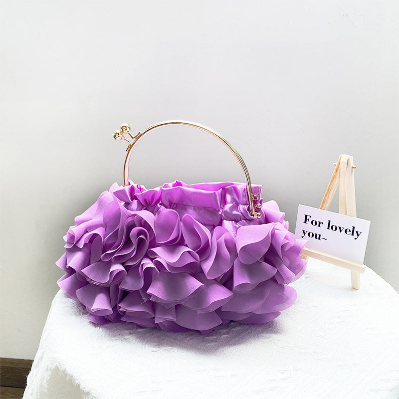 Prom Solid Color Flower Shape Handbags