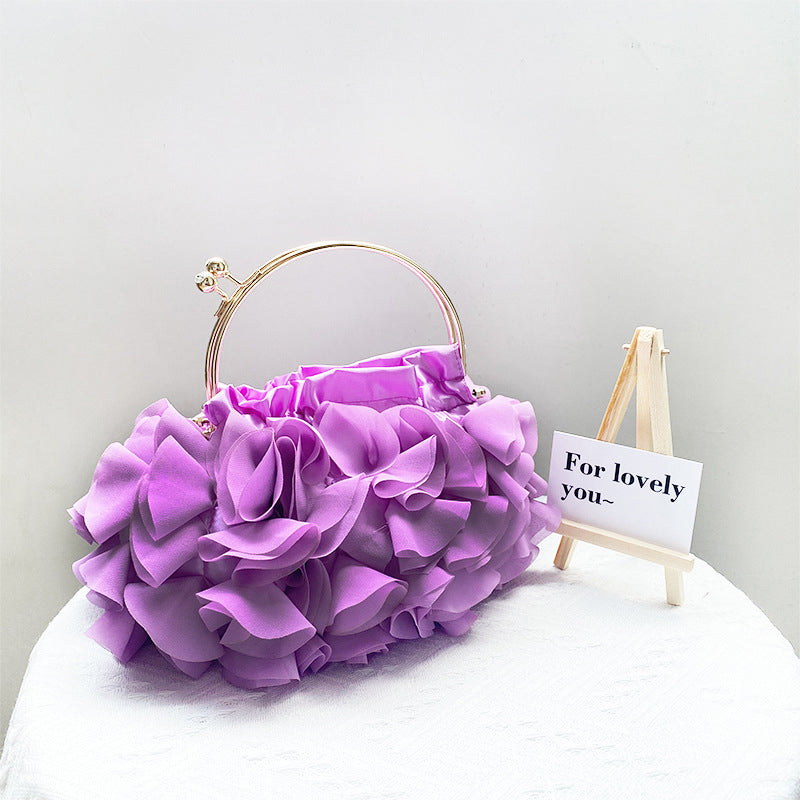 Prom Solid Color Flower Shape Handbags