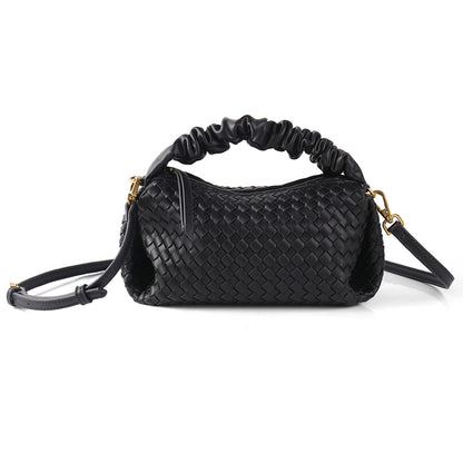 Casual Solid Color Zipper Weave Crossbody Bags