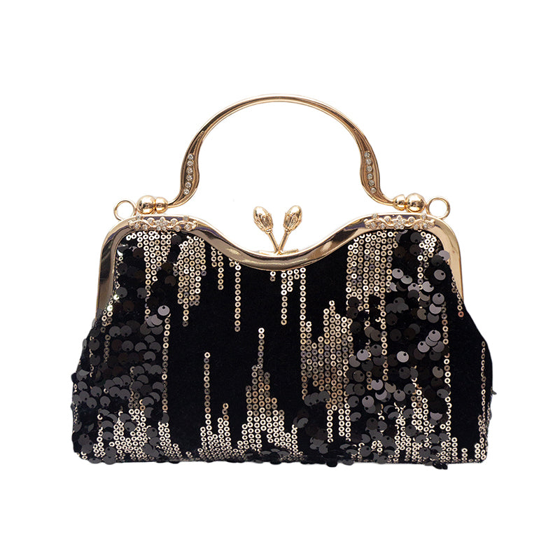 Prom Solid Color Sequins Velvet Handbags