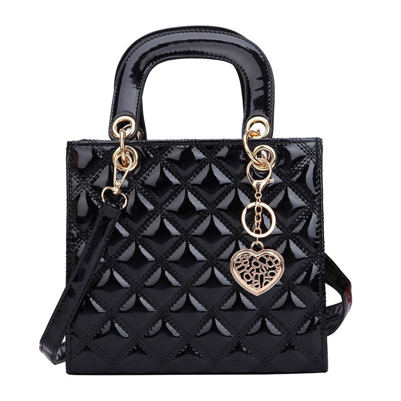 Celebrities Solid Color Metal Accessories Trim Texture Handbags