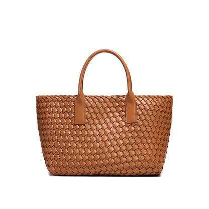 Casual Solid Color Weave Tote Bags