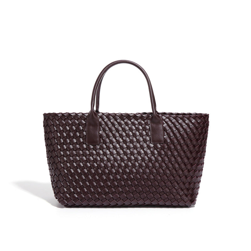 Casual Solid Color Weave Tote Bags