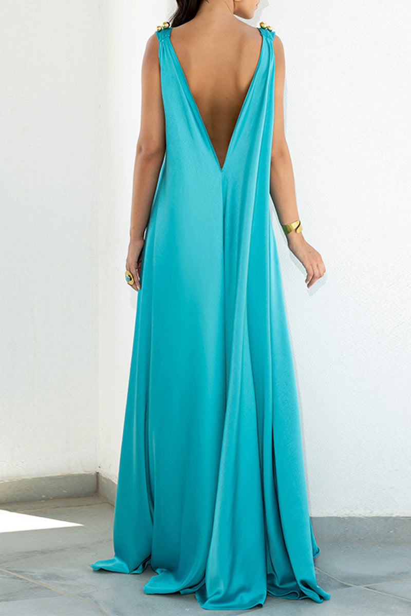 Sexy Elegant Solid Solid Color V Neck A Line Dresses