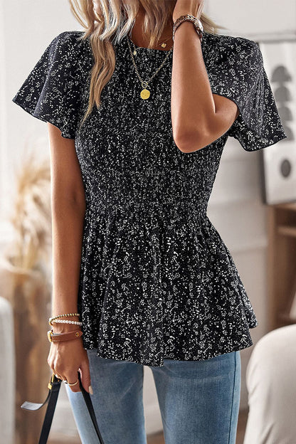 Casual Sweet Print Patchwork O Neck Tops