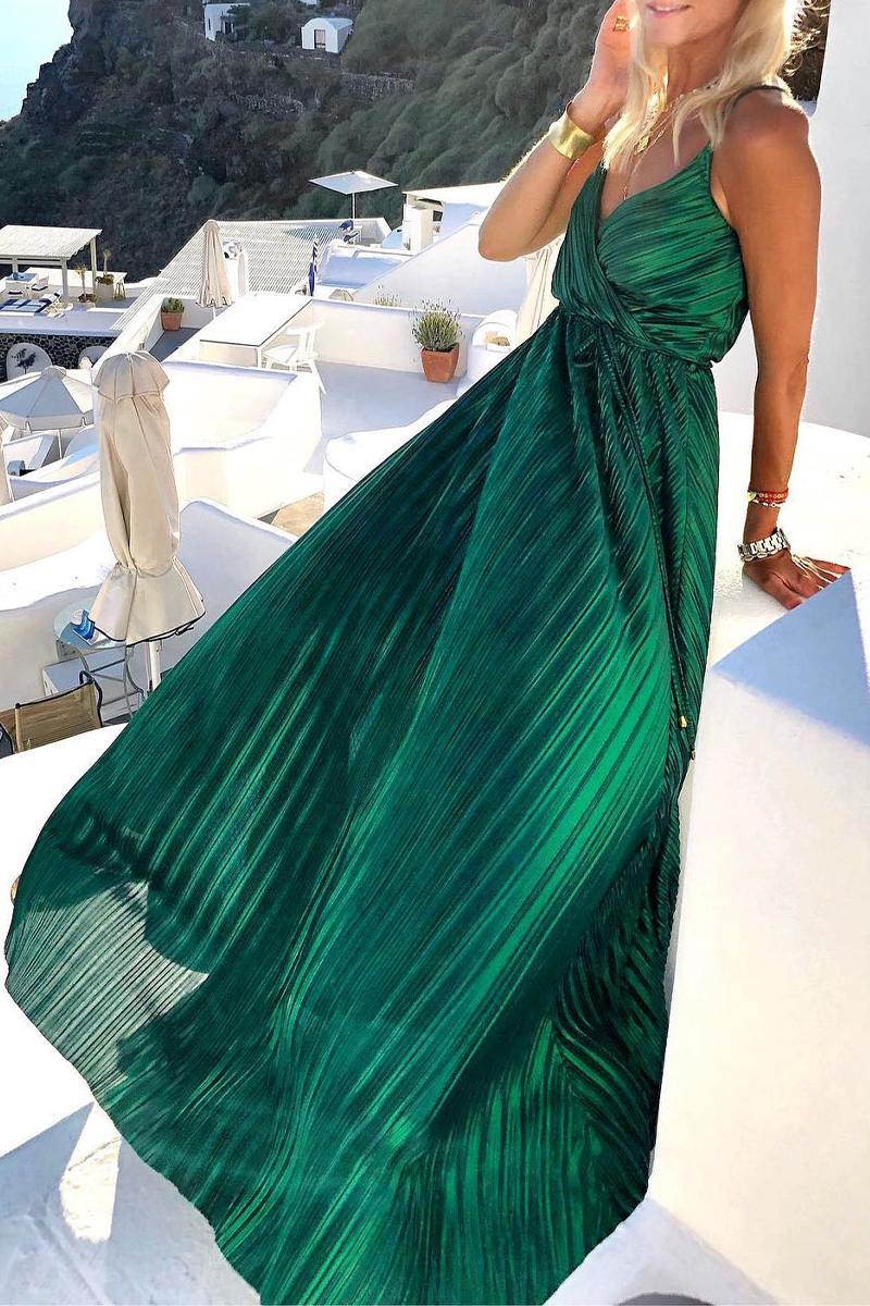 Celebrities Elegant Solid Frenulum V Neck Evening Dress Dresses