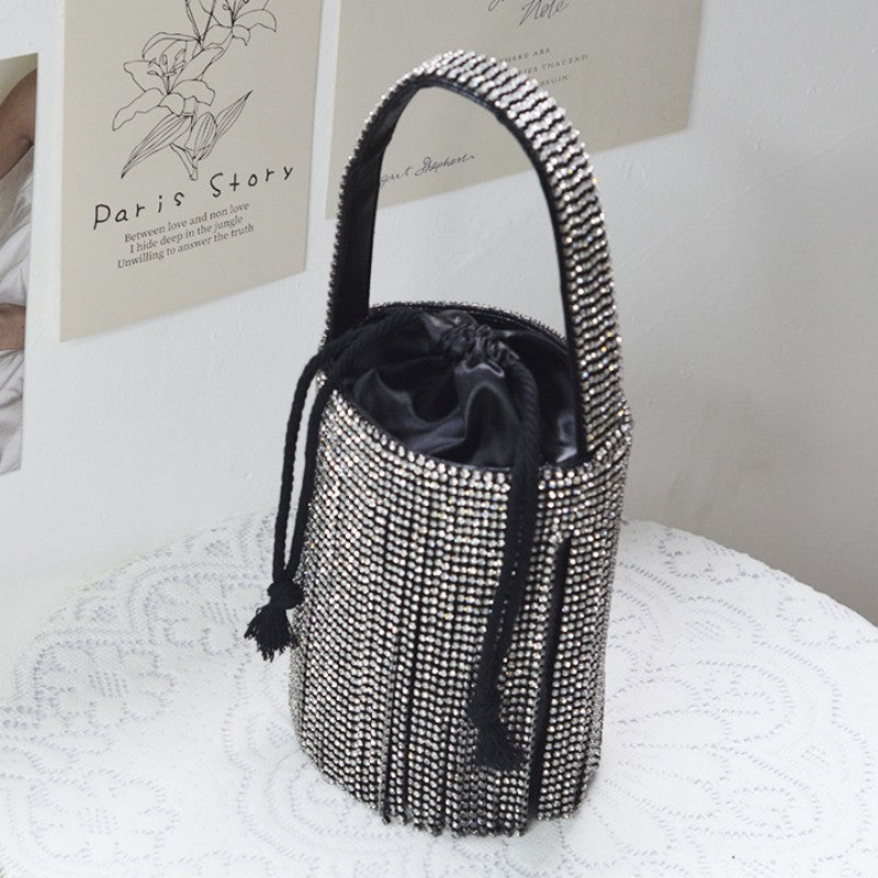 Casual Daily Party Patchwork Rhinestone Tassel Bags