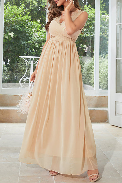 Celebrities Elegant Solid Lace V Neck Evening Dress Dresses