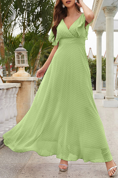 Elegant Formal Solid Solid Color V Neck Evening Dress Dresses(4 Colors)